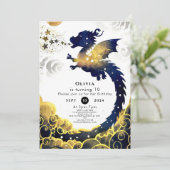 Invitation Joyeux Pastel Dragon Anniversaire (Debout devant)