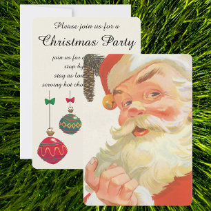 Invitation Joyeux Père Noël avec un Secret, Noël Vintage