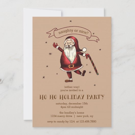 Invitation Joyeux Père Noël HO Holiday Party (Devant)