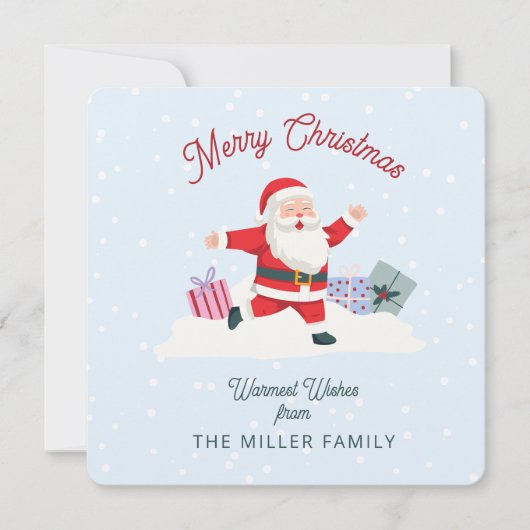 Invitation Joyeux Père Noël, Noël bleu clair (Devant)