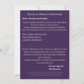 Invitation Joyeux Pessa'h | Seder Pessa'h Bleu Uni (Dos)