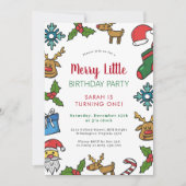 Invitation Joyeux petit anniversaire Noël hiver (Devant)