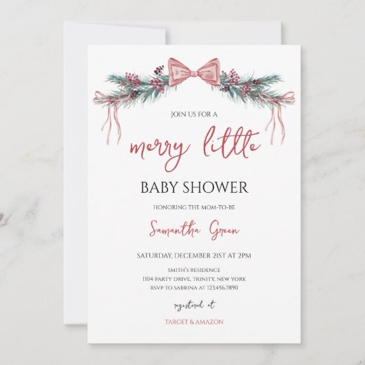 Invitation Joyeux petit Baby shower (Devant)