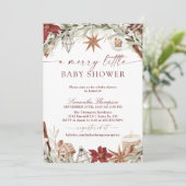 Invitation Joyeux petit Baby shower, Baby shower de Noël (Debout devant)