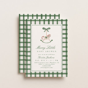 Invitation Joyeux petit Baby Shower Cheval à Bascule d'Hive