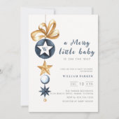 Invitation Joyeux petit Baby shower de monogramme d'hiver (Devant)