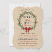 Invitation Joyeux petit Baby shower de Noël (Devant)