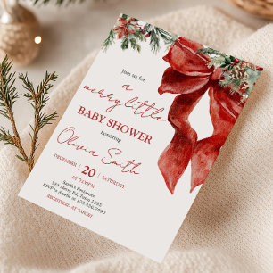 Invitation Joyeux petit Baby shower de Noël
