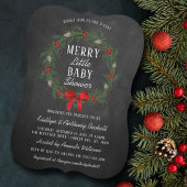 Invitation Joyeux petit Baby shower de Noël