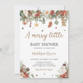 Invitation Joyeux petit Baby shower de Noël (Devant)