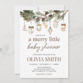Invitation Joyeux petit Baby shower de Noël (Devant)