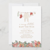 Invitation Joyeux petit Baby shower de Noël d'hiver (Devant)