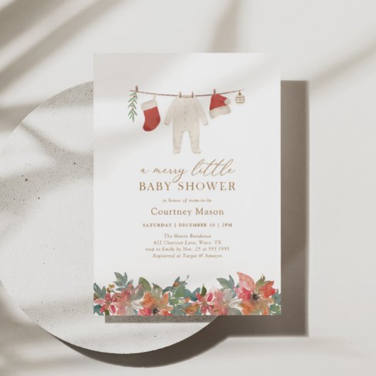 Invitation Joyeux petit Baby shower de Noël d'hiver