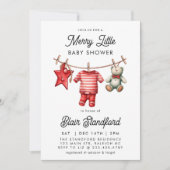 Invitation Joyeux petit Baby shower de Noël moderne (Devant)