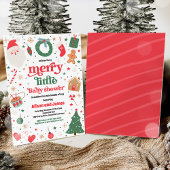 Invitation Joyeux Petit Baby shower De Noël Rouge Et Bleu