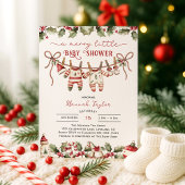 Invitation Joyeux petit Baby shower de Noël Twins