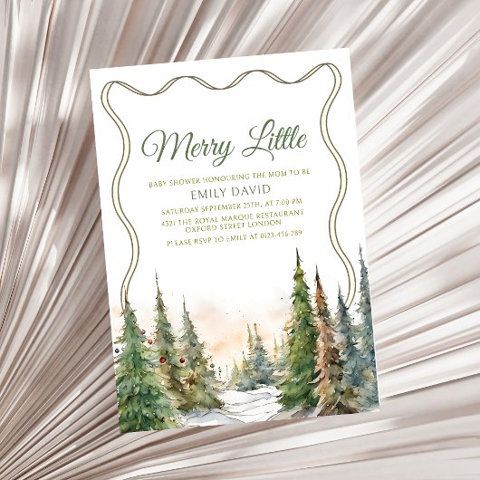 Invitation Joyeux petit Baby shower d'hiver de Noël