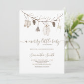 Invitation Joyeux petit Baby shower d'hiver de Noël (Debout devant)