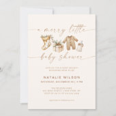 Invitation Joyeux petit Baby shower Genre Neutre Boho (Devant)