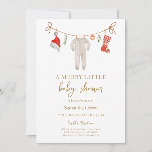 Invitation Joyeux petit Baby shower neutre pour les femmes (Devant)