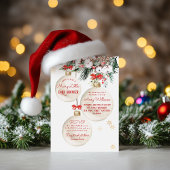 Invitation Joyeux petit Baby shower Noël moderne