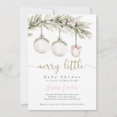 Invitation Joyeux petit Baby shower ornement de Noël (Devant)