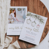 Invitation Joyeux petit Baby shower ornement de Noël