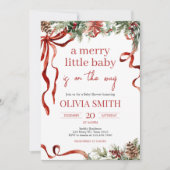 Invitation Joyeux petit Baby shower Père Noël de Noël (Devant)