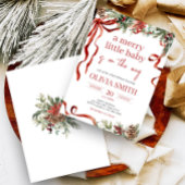 Invitation Joyeux petit Baby shower Père Noël de Noël