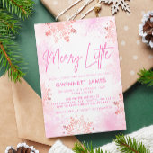 Invitation Joyeux petit Baby shower rose