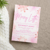 Invitation Joyeux petit Baby shower rose