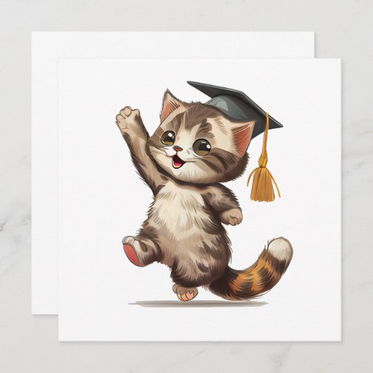 Invitation joyeux petit chat (Devant / Derrière)