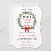 Invitation Joyeux Petit Mariage de Noël Dîner de répétition (Devant)