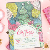 Invitation Joyeux petit Noël aquarelle