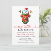 Invitation Joyeux petit Noël Baby shower Père Noël (Debout devant)