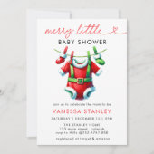 Invitation Joyeux petit Noël Baby shower Père Noël (Devant)