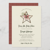 Invitation Joyeux petit Noël Baby shower rustique (Devant / Derrière)