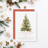 Joyeux petit sapin de Noël Baby shower rouge