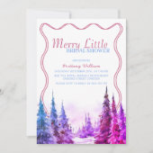 Invitation Joyeux Petite Fête des mariées d'hiver Noël rustiq (Devant)