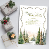 Invitation Joyeux Petite Fête des mariées d'hiver Noël rustiq