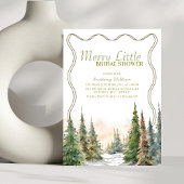 Invitation Joyeux Petite Fête des mariées d'hiver Noël rustiq