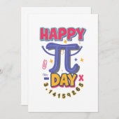 Invitation Joyeux Pi Day 3.14 Science ou mathématiques STEM V (Devant / Derrière)