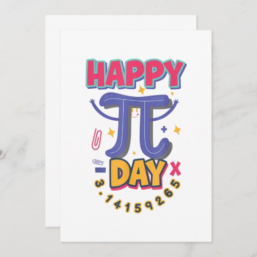 Invitation Joyeux Pi Day 3.14 Science ou mathématiques STEM V (Devant / Derrière)