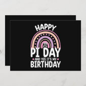 Invitation Joyeux Pi Day Et oui c'est mon Anniversaire Math R (Devant / Derrière)