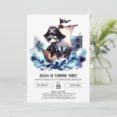 Invitation Joyeux Pirate Minimaliste (Debout devant)