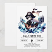 Invitation Joyeux Pirate Minimaliste (Devant / Derrière)