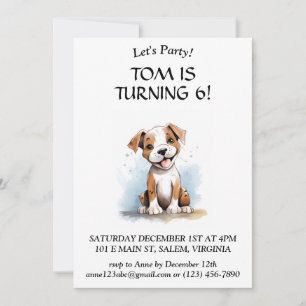 Invitation Joyeux Pitbull Pit Bull Terrier Chien