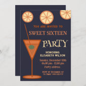 Invitation Joyeux plaisir cocktail cool doux 16 (Devant / Derrière)