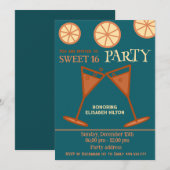 Invitation Joyeux plaisir cool doux 16 cocktail party (Devant / Derrière)