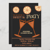 Invitation Joyeux plaisir cool doux 16 cocktail party (Devant / Derrière)